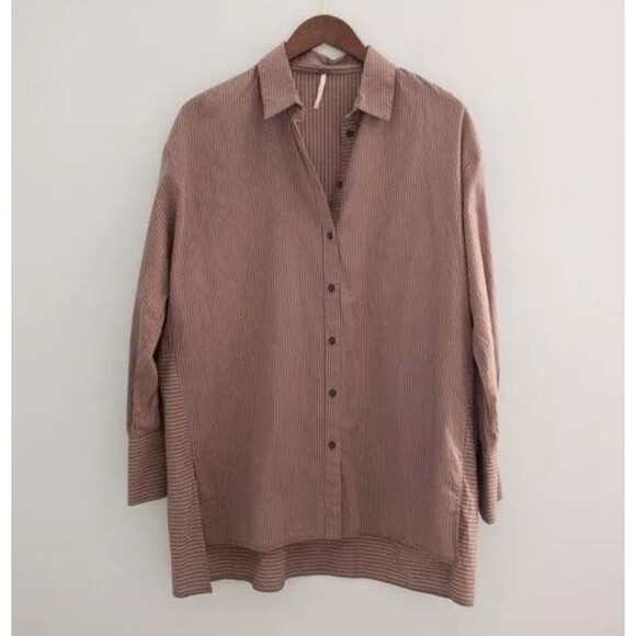 Free People Tops - Free People Lakehouse Oversized Button Down Shirt Size Small